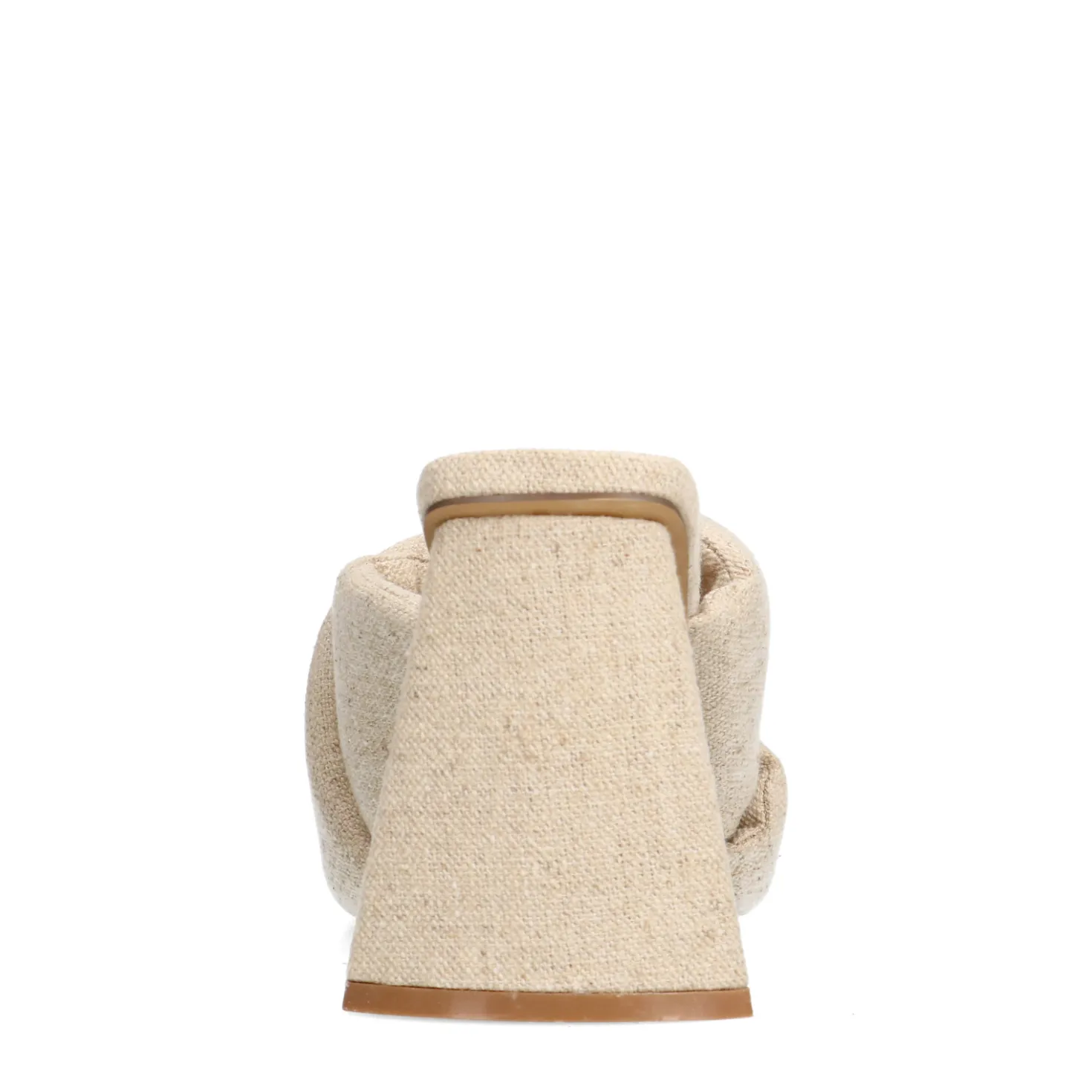Beige denim muiltjes met hak