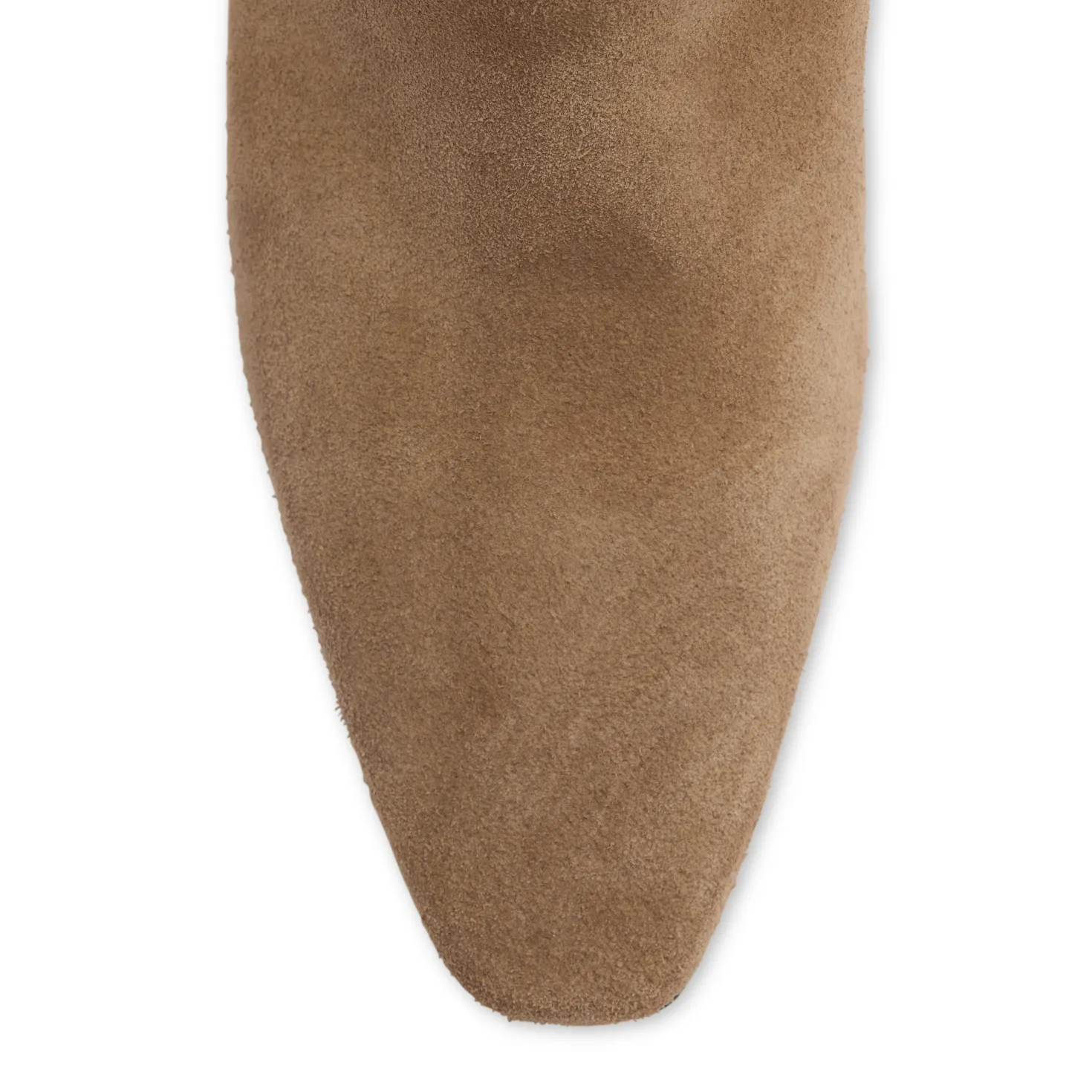 Beige hoge suède laarzen met hak