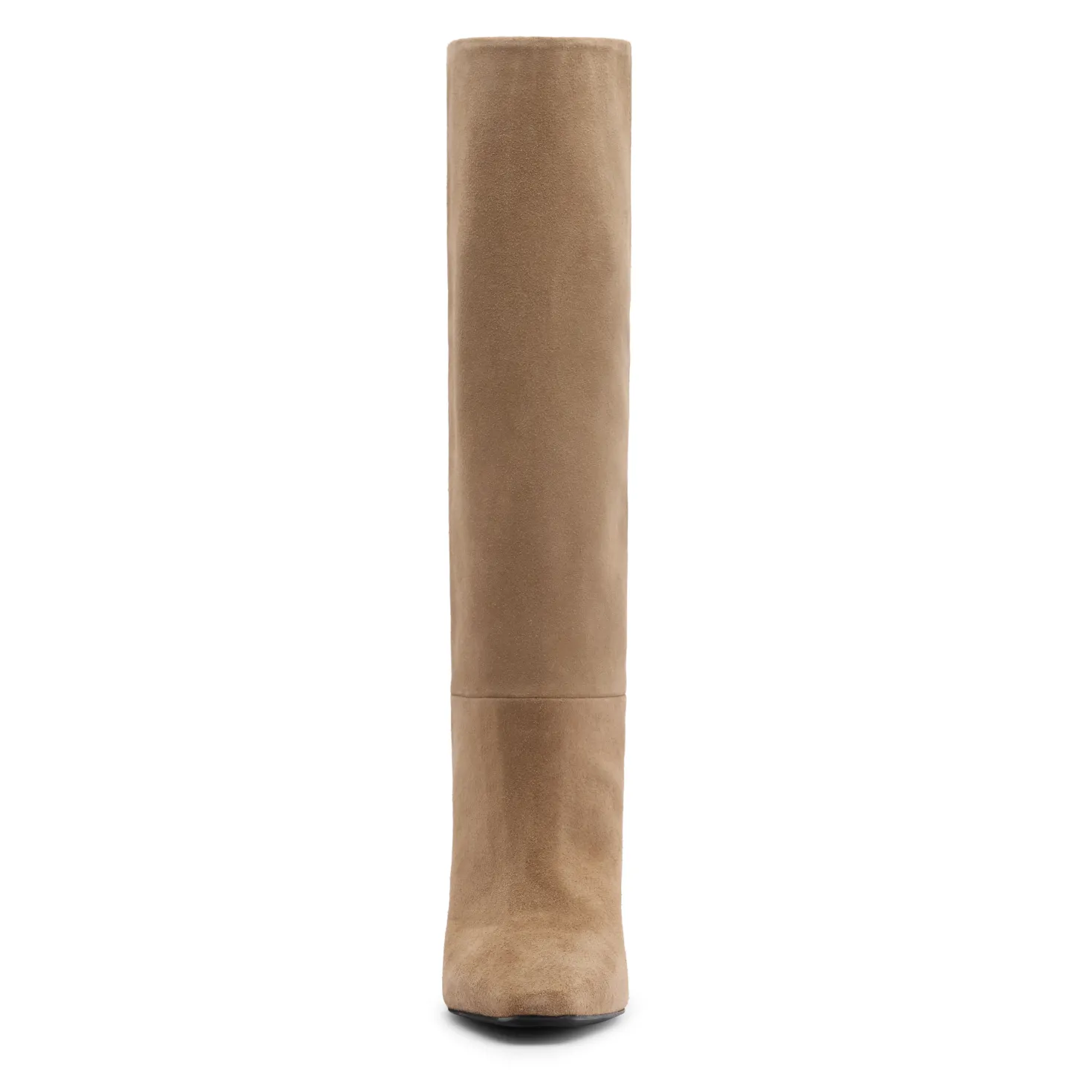Beige hoge suède laarzen met hak