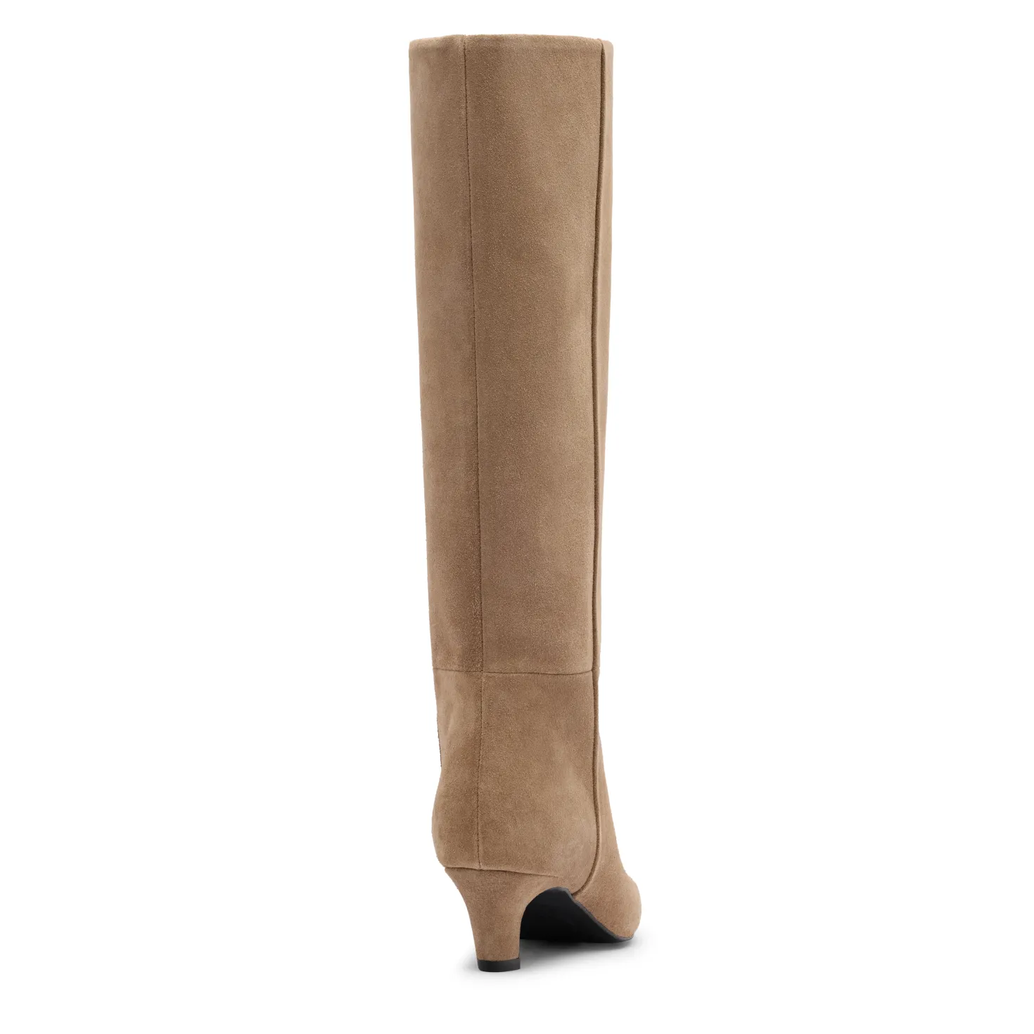 Beige hoge suède laarzen met hak