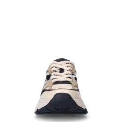 Beige leren sneakers met cow details