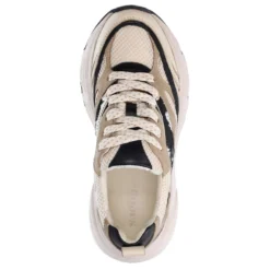 Beige leren sneakers met cow details