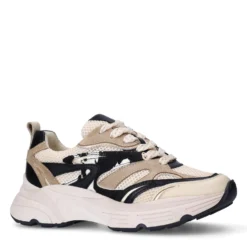 Beige leren sneakers met cow details