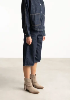 Beige leren western laarsjes