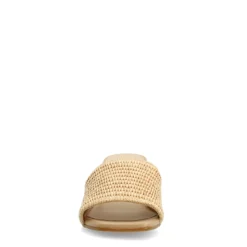 Beige muiltjes met blokhak