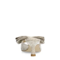 Beige muiltjes met hak en strik