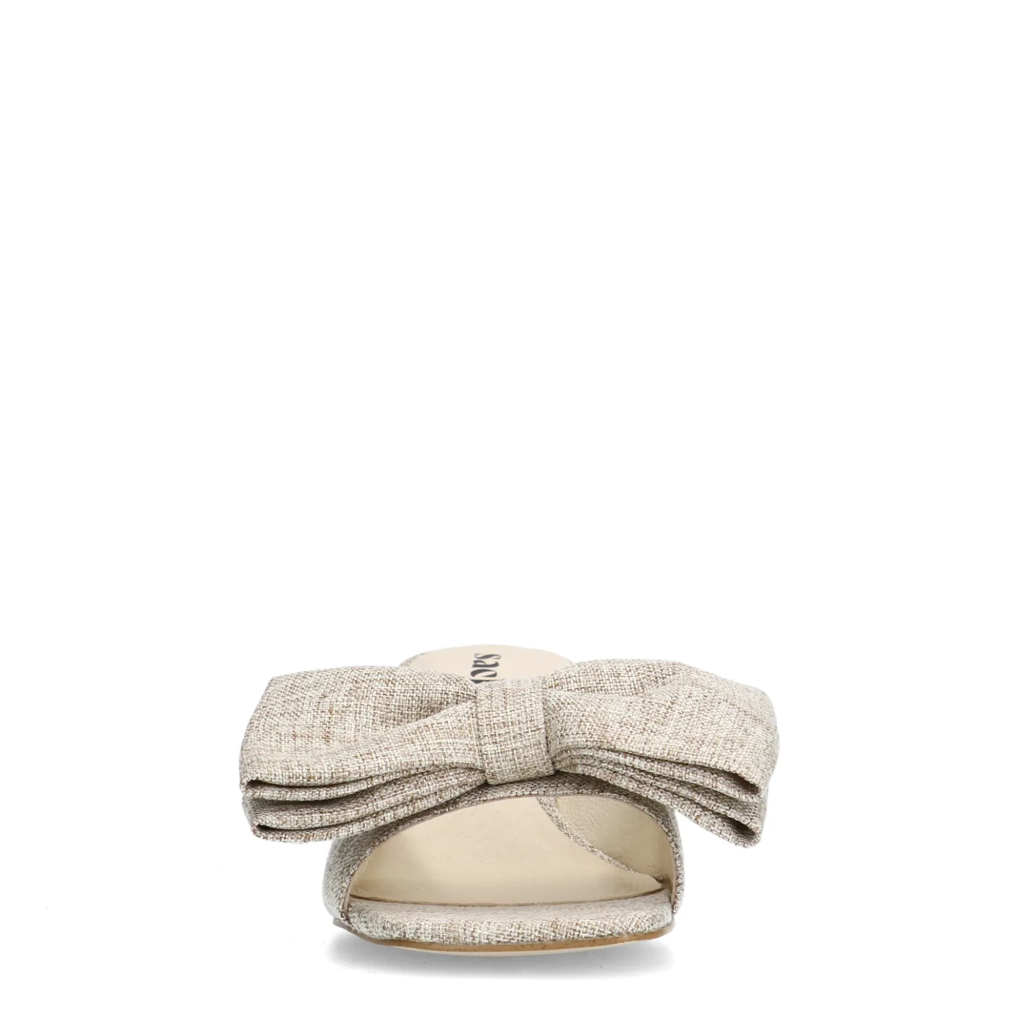 Beige muiltjes met hak en strik