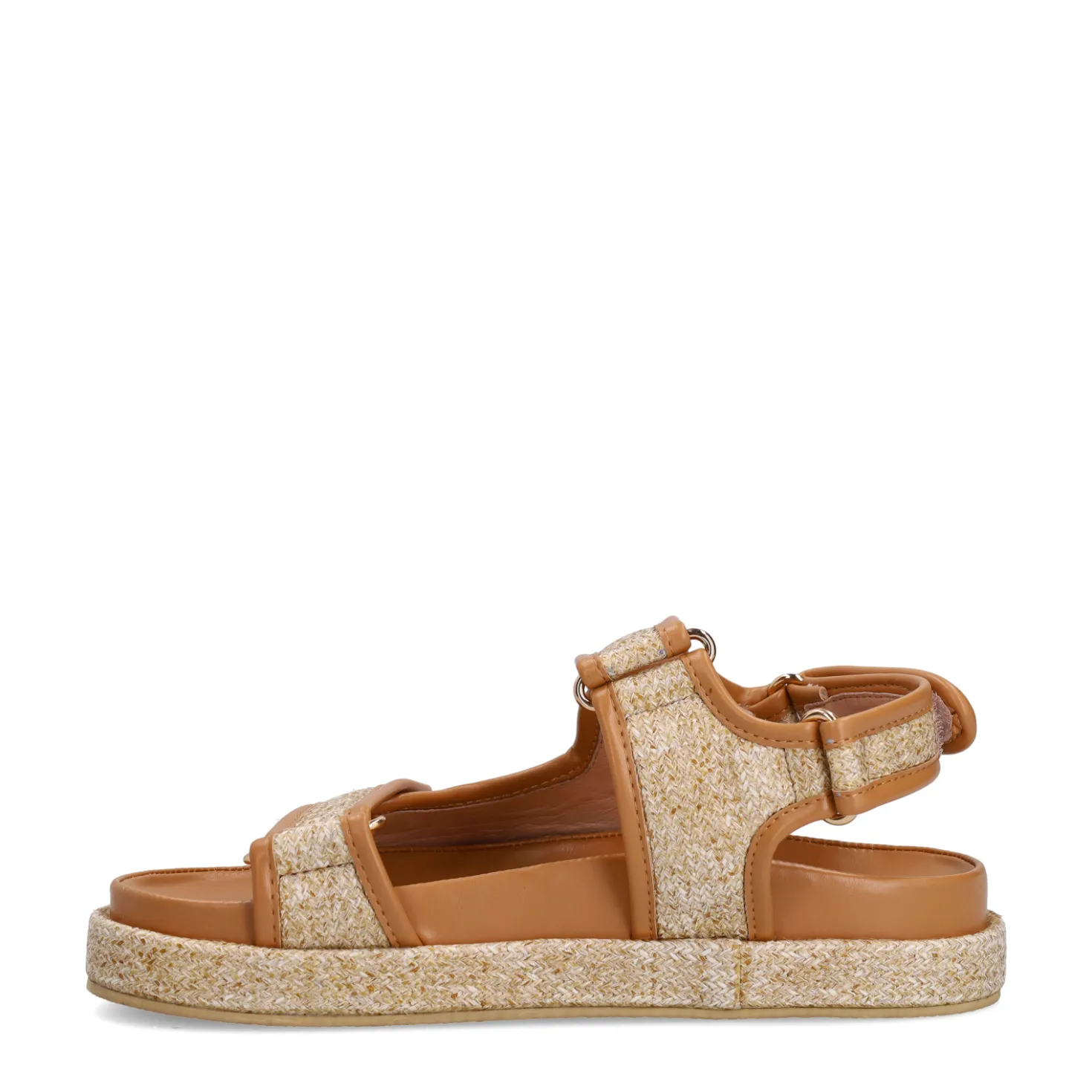 Beige raffia sandalen