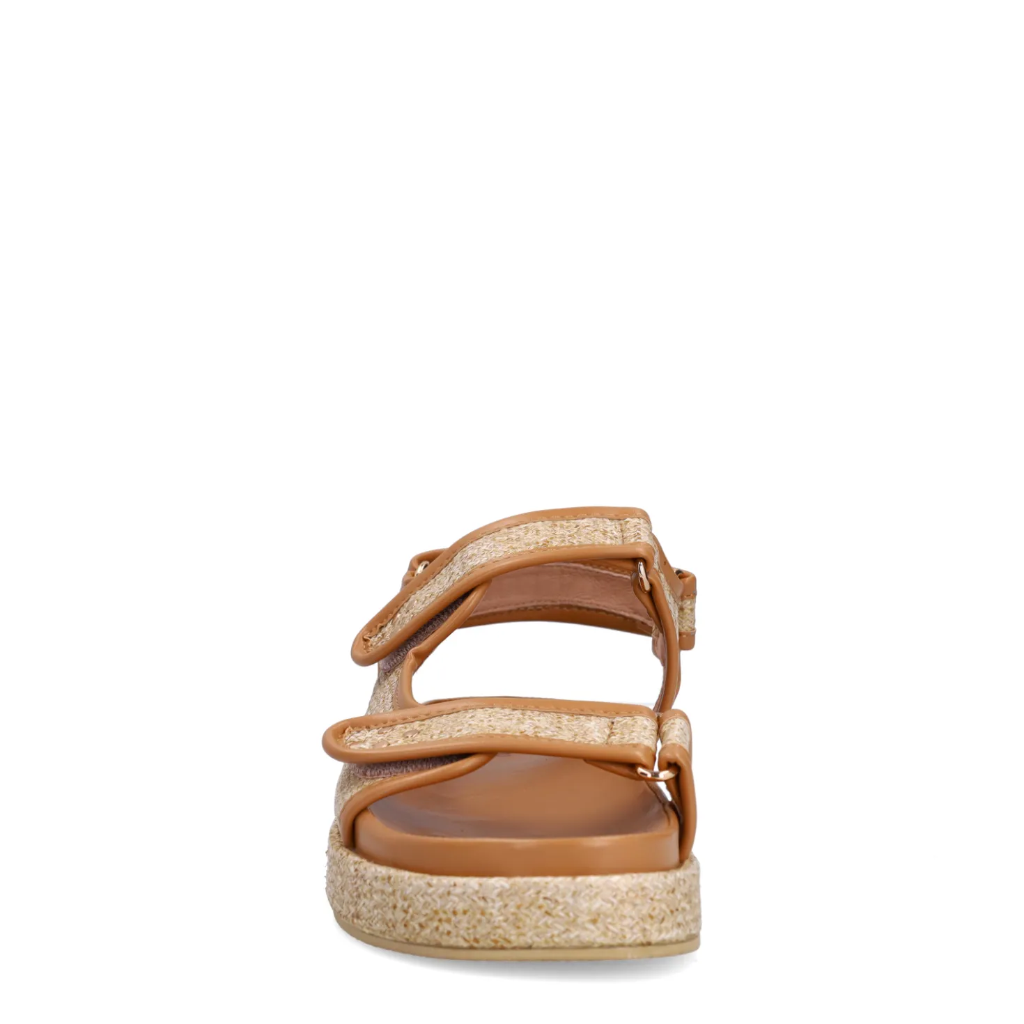 Beige raffia sandalen