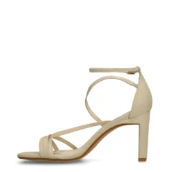 Beige sandalen met hak