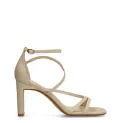 Beige sandalen met hak