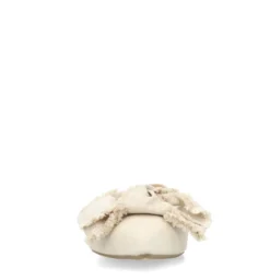 Beige slingbacks met strik