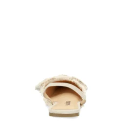 Beige slingbacks met strik