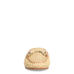 Beige slip on loafers met goudkleurige chain