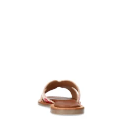 Beige slippers met roze bloemen embroidery