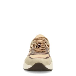 Beige sneakers met cow print