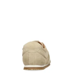 Beige sneakers met dubbele veters