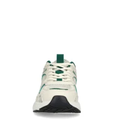Beige sneakers met groene details