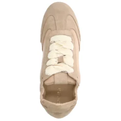 Beige sneakers met kanten veters