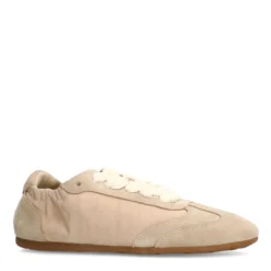 Beige sneakers met kanten veters