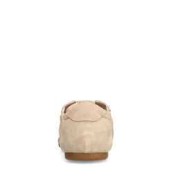 Beige sneakers met kanten veters