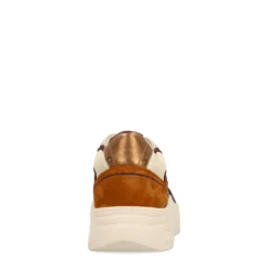 Beige sneakers met multicolor details