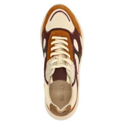 Beige sneakers met multicolor details