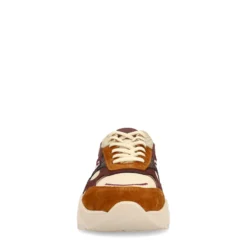 Beige sneakers met multicolor details