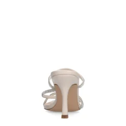 Beige strass muiltjes met hak