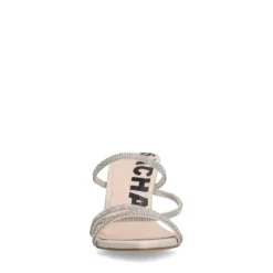 Beige strass muiltjes met hak