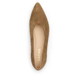 Beige suède ballerina's