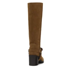 Beige suède biker boots