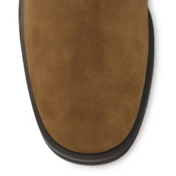 Beige suède biker boots