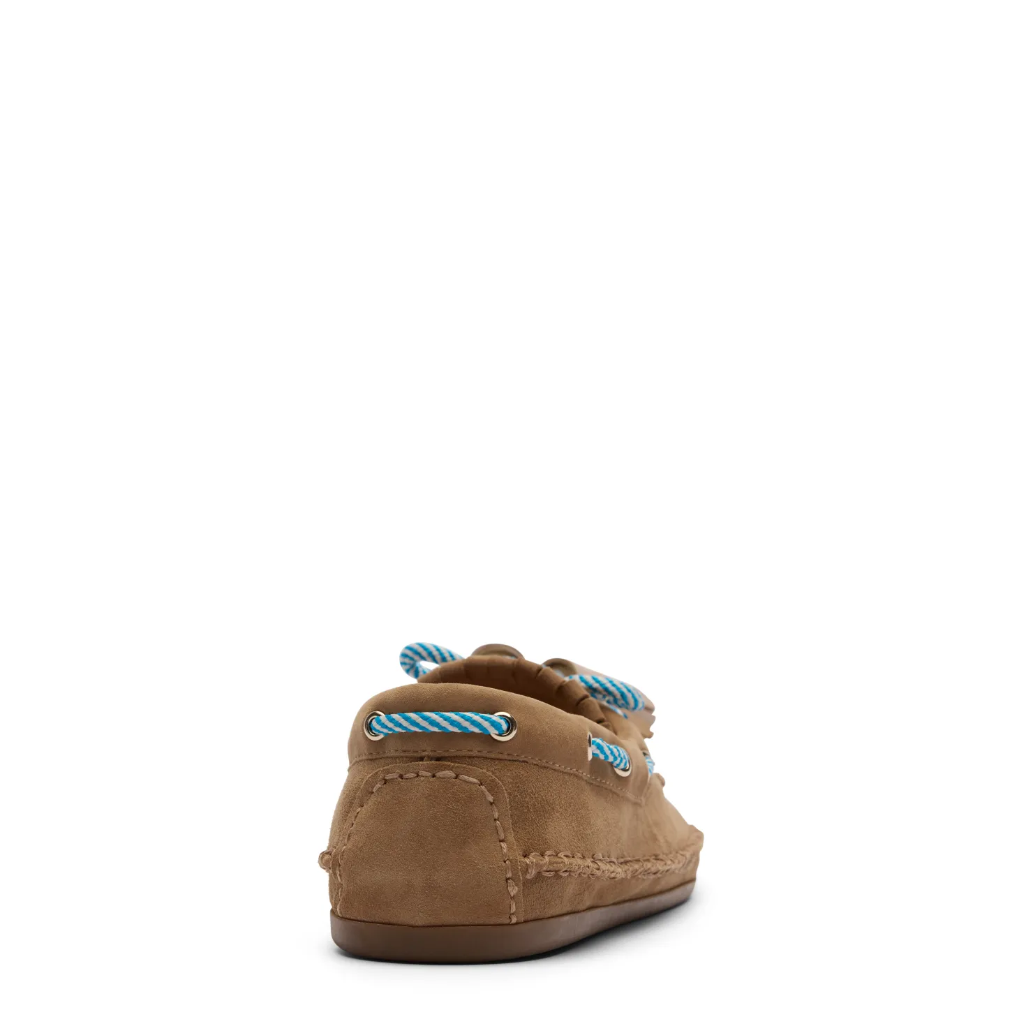 Beige suède bootschoenen met franjes