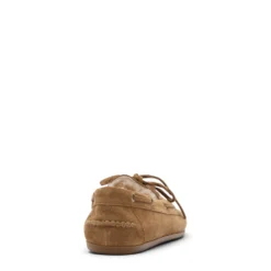 Beige suède bootschoenen met imitatiewol