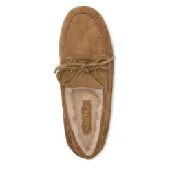 Beige suède bootschoenen met imitatiewol