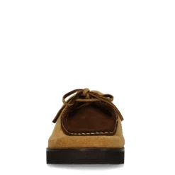 Beige suède clogs met bruine upper