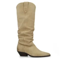 Beige suède cowboylaarzen