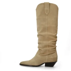 Beige suède cowboylaarzen