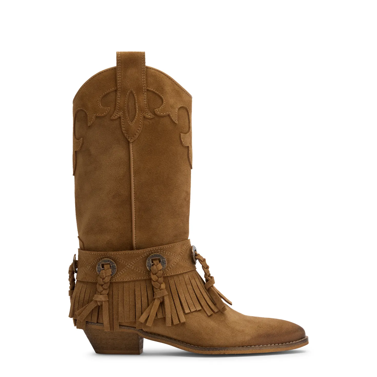 Beige suède cowboylaarzen
