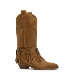 Beige suède cowboylaarzen