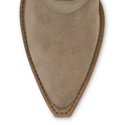 Beige suède cowboylaarzen met flap