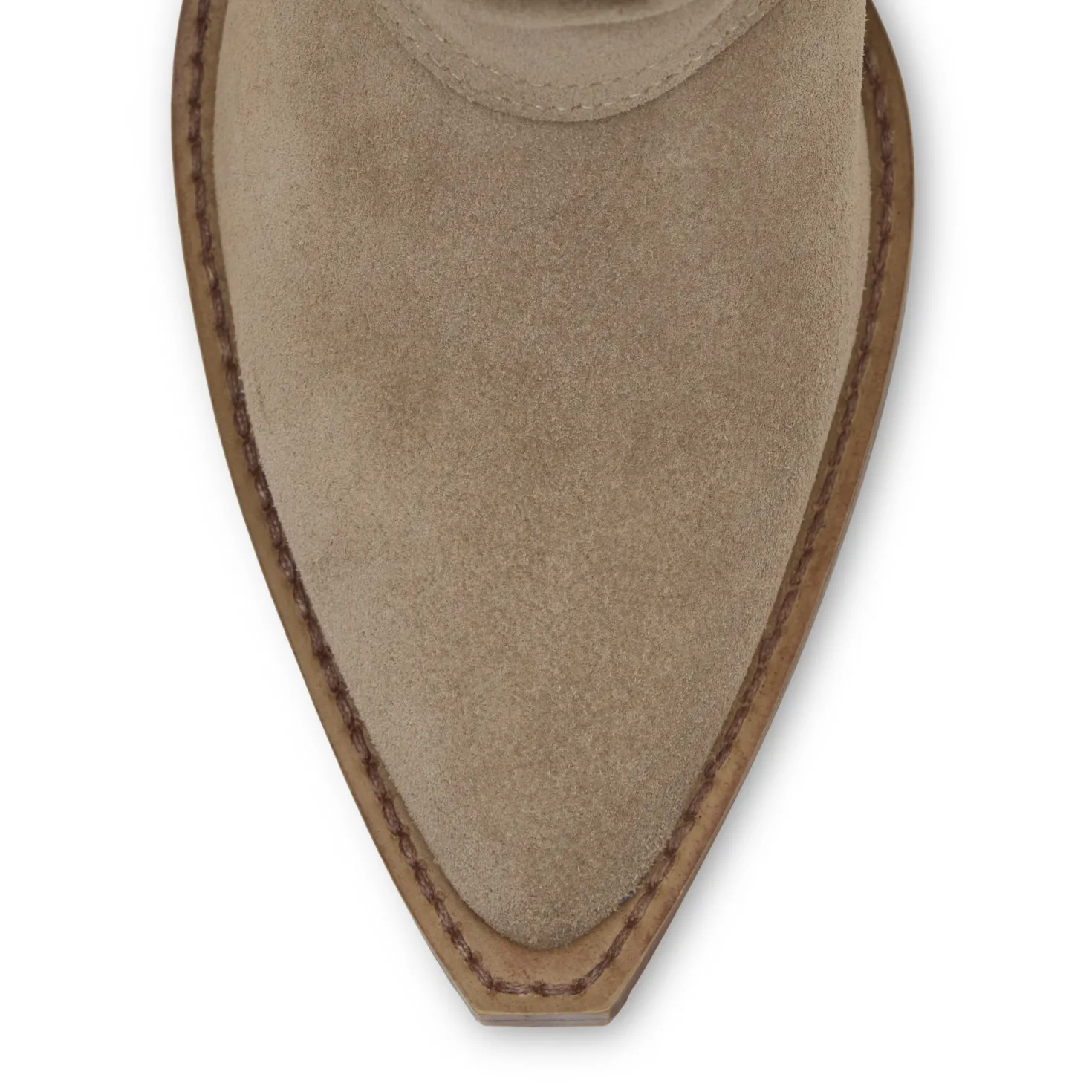 Beige suède cowboylaarzen met flap