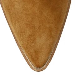Beige suède cowboylaarzen met flap