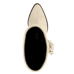 Beige suède cowboylaarzen met franjes