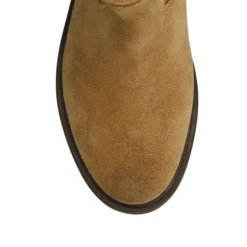 Beige suède enkellaarsjes