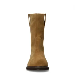 Beige suède enkellaarsjes