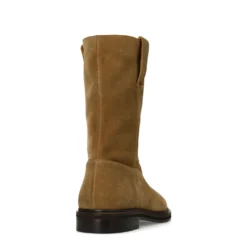 Beige suède enkellaarsjes