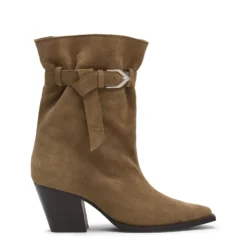 Beige suède enkellaarsjes