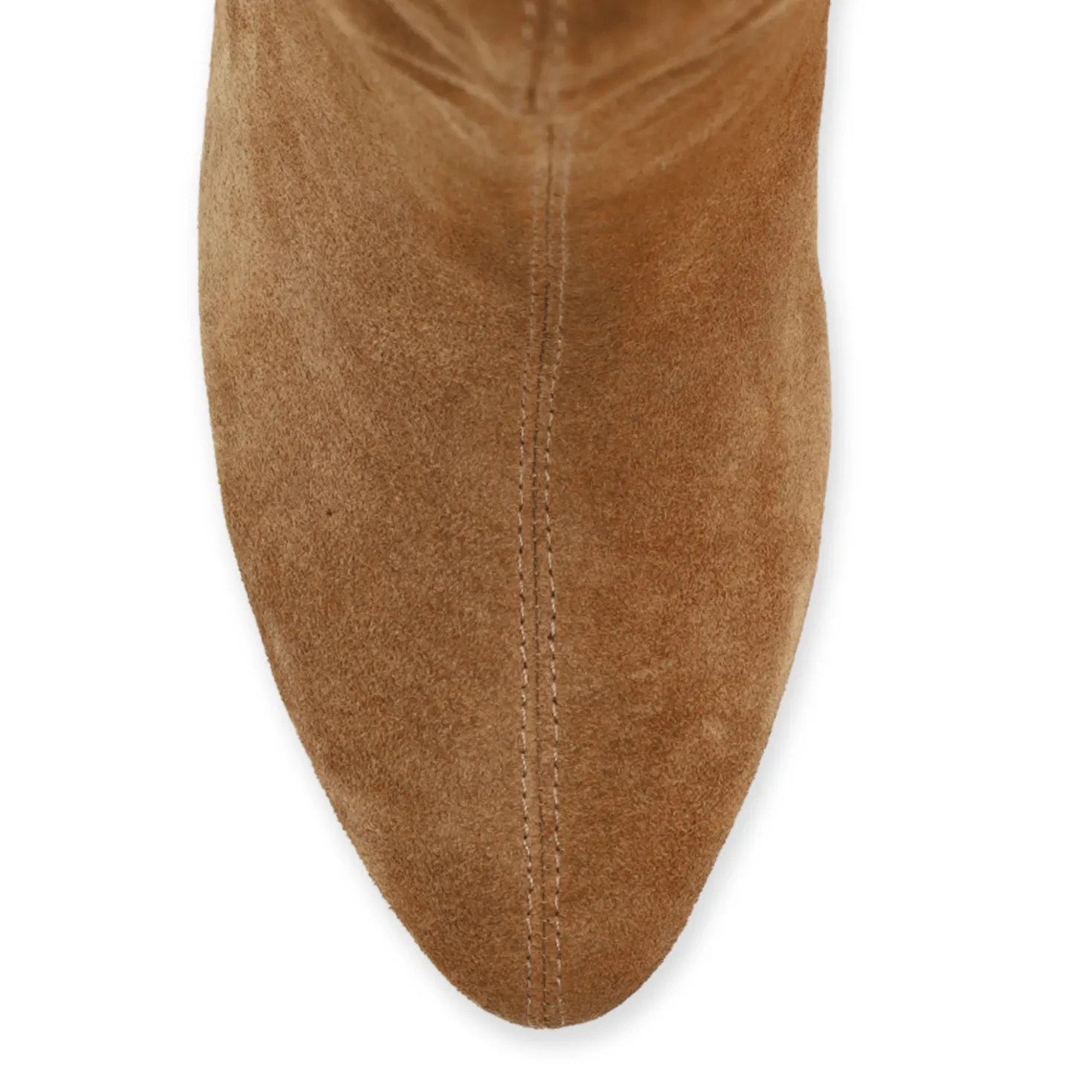 Beige suède enkellaarsjes met hak